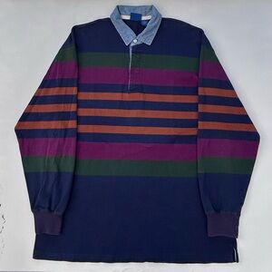 Vintage 90’s Cambridge Classics Rugby Polo Shirt Striped Long Sleeve Men’s XL